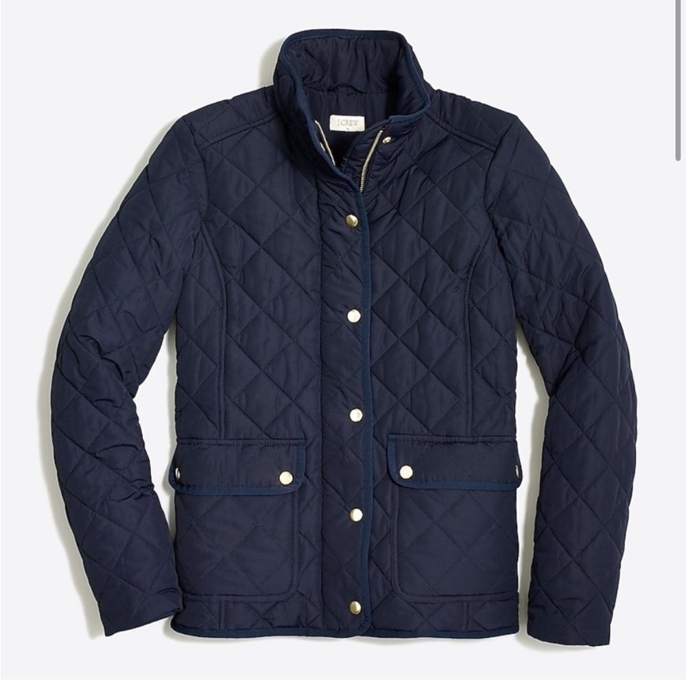J. Crew Quilted Puffer Jacket in Black